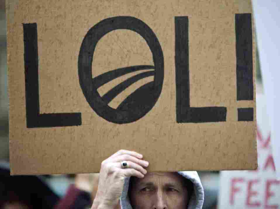 Obama LOL protest sign Obama LOL protest sign